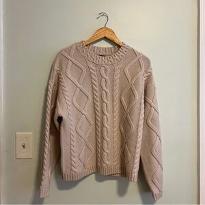 Cable Knit Beige Sweater